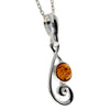 925 Sterling Silver & Genuine Baltic Amber Classic Pendant - 664