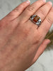 925 Sterling Silver & Rectangular Baltic Amber Celtic Large Ring - 7005