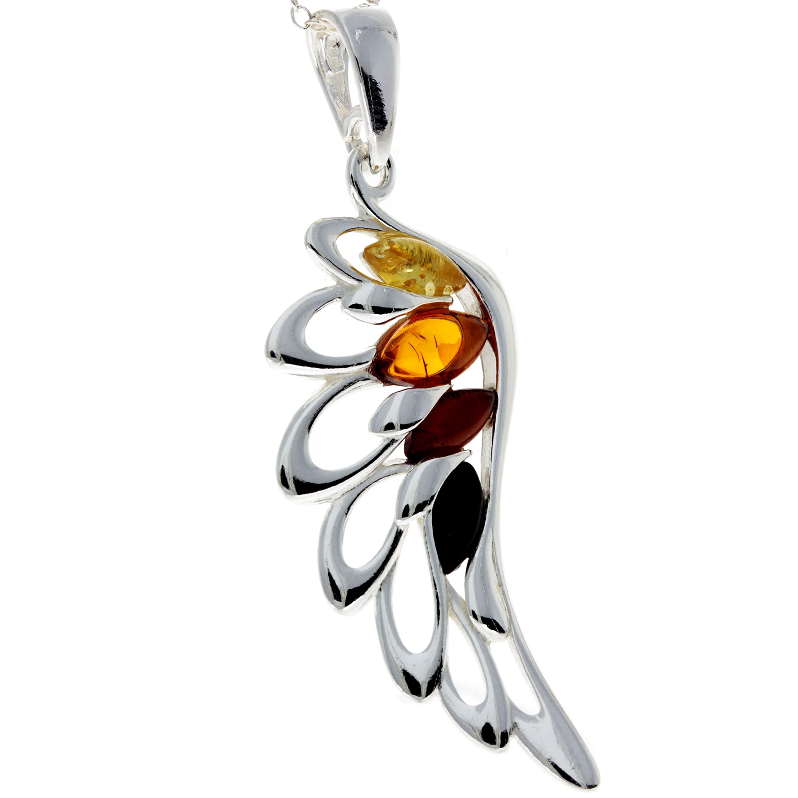 925 Sterling Silver Lucky Angel Wing with Baltic Amber - GL367