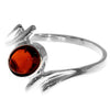 925 Sterling Silver & Genuine Baltic Amber Modern Designer Ring - 7257