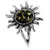 925 Sterling Silver & Genuine Baltic Amber Sun Ring - 7374