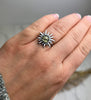 925 Sterling Silver & Genuine Baltic Amber Sun Ring - 7374