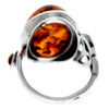 925 Sterling Silver & Genuine Baltic Amber Celtic Ring - 7420