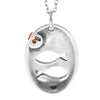 925 Sterling Silver & Genuine Baltic Amber Classic  Zodiac Pisces Pendant - 744