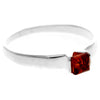 925 Sterling Silver & Genuine Square Baltic Amber Classic Designer Ring - 7497