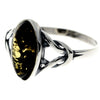 925 Sterling Silver & Genuine Baltic Amber Celtic Classic Ring - 7503