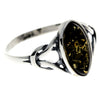 925 Sterling Silver & Genuine Baltic Amber Celtic Classic Ring - 7503