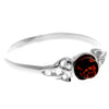 925 Sterling Silver & Genuine Baltic Amber Celtic Classic Ring - 7588