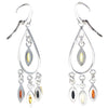 925 Sterling Silver & Genuine Baltic Amber Large Drop Earrings - 8211