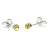 925 Sterling Silver & Genuine Baltic Amber Classic Small Studs Earrings - 8275