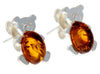 925 Sterling Silver & Amber Tiny Bears Studs - 8482