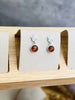 925 Sterling Silver & Genuine Baltic Amber Flower Studs Dangling Earrings - 8506