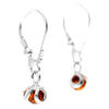 925 Sterling Silver & Genuine Baltic Amber Classic Ball Dangling Earrings - 8546