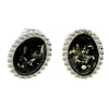 925 Sterling Silver & Genuine Baltic Amber Classic Oval Studs Earrings - AA027