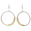 925 Sterling Silver & Baltic Amber Large Drop Hoops Earrings - AA032