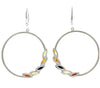 925 Sterling Silver & Baltic Amber Large Drop Hoops Earrings - AA032