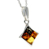 925 Sterling Silver & Genuine Baltic Amber Classic Pendant - AA207