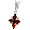 925 Sterling Silver & Genuine Baltic Amber Classic Pendant - AA211