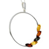 925 Sterling Silver & Baltic Amber Multistone Large Circle Amber Modern Pendant - AA244