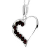 925 Sterling Silver & Genuine Baltic Amber Multi Stone Heart Pendant - AA245