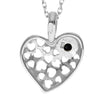 925 Sterling Silver & Genuine Baltic Amber Small Heart Pendant - AA248