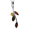 925 Sterling Silver & Genuine Baltic Amber Classic Pendant - AA250