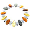 925 Sterling Silver & Genuine Baltic Amber Exclusive Link Bracelet - AA504