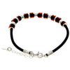 925 Sterling Silver & Genuine Baltic Amber Leather Rope Exclusive Bracelet - AA509