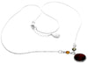 925 Sterling Silver & Genuine Baltic Amber Multi Stones Round Classic Exclusive Necklace - AA902