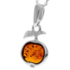 925 Steling Silver & Genuine Baltic Amber Classic Apple Pendant - AB200