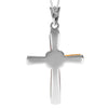 925 Sterling Silver & Genuine Baltic Amber Cross Pendant - AB207