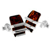 Sterling Silver & Genuine Baltic Amber Rectangular Studs Earrings  - AC009