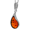 925 Sterling Silver & Genuine Baltic Amber Classic  Modern  Pendant - AC217