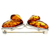 925 Sterling Silver & Baltic Amber Butterfly Engraved Brooch - AC800