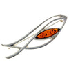 925 Sterling Silver & Genuine Baltic Amber Classic Brooch - AC804