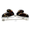 925 Sterling Silver & Baltic Amber Butterfly Engraved Brooch - AC800