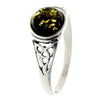 925 Sterling Silver & Genuine Baltic Amber Celtic Ring - AR5