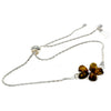 925 Sterling Silver & Baltic Amber Modern Flower Adjustable Bracelet - AXB3