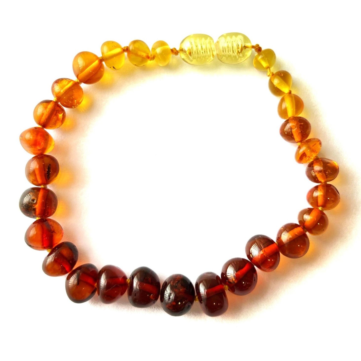 100% Genuine Baltic Amber Beautiful Baroque Bracelets in Ombre colours - BAROMBB