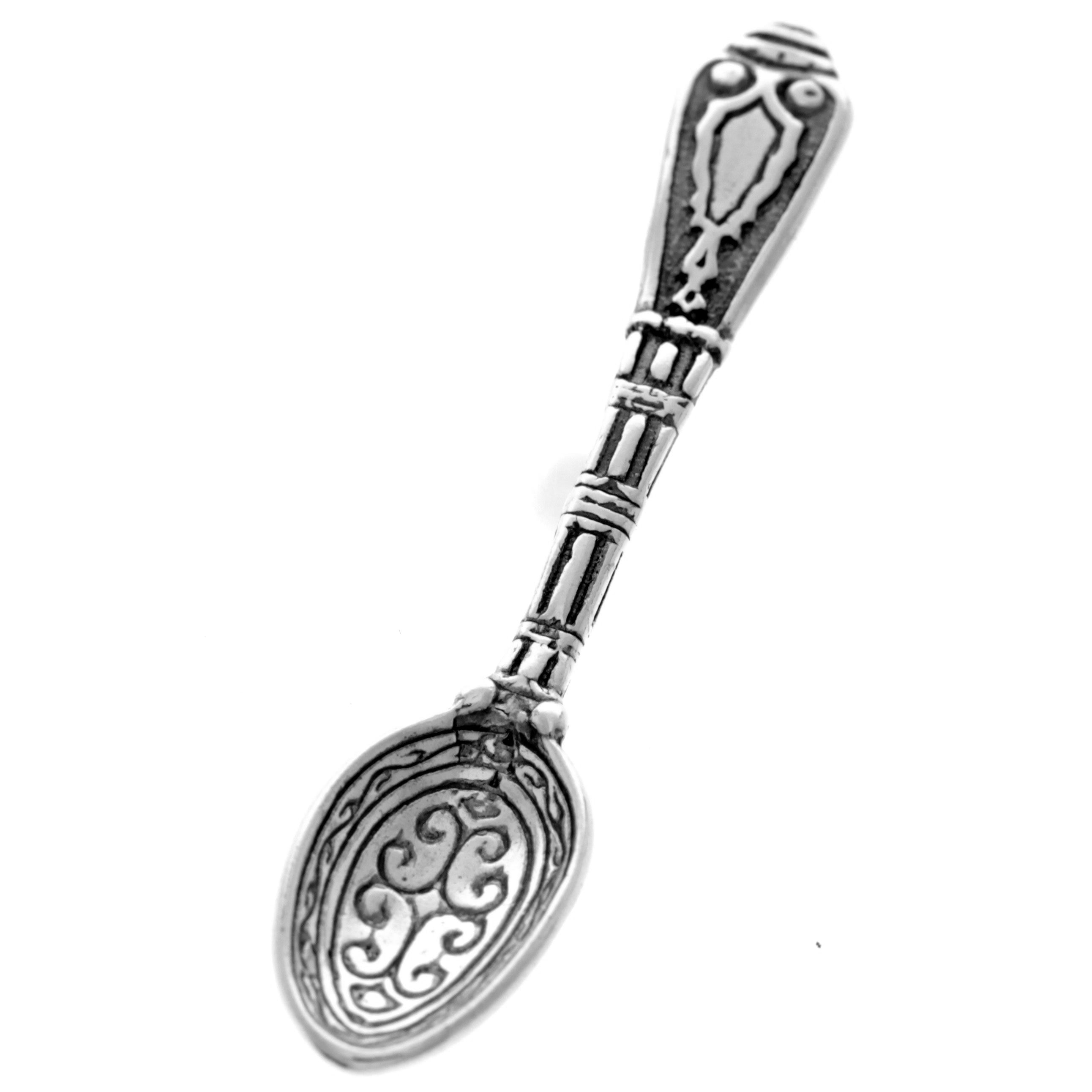 925 Sterling Silver Tiny Lucky Spoon Souvenir Gift for Luck and Wealth - BCSP1