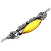 925 Sterling Silver & Baltic Amber Unique Amber Brooch - BR0123