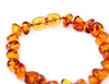 Beautiful Baroque Bracelets & Anklets in Cognac colour - Sizes Baby to Adults - SilverAmberJewellery