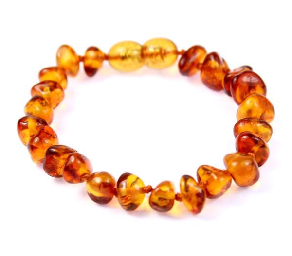 Beautiful Baroque Bracelets & Anklets in Cognac colour - Sizes Baby to Adults - SilverAmberJewellery