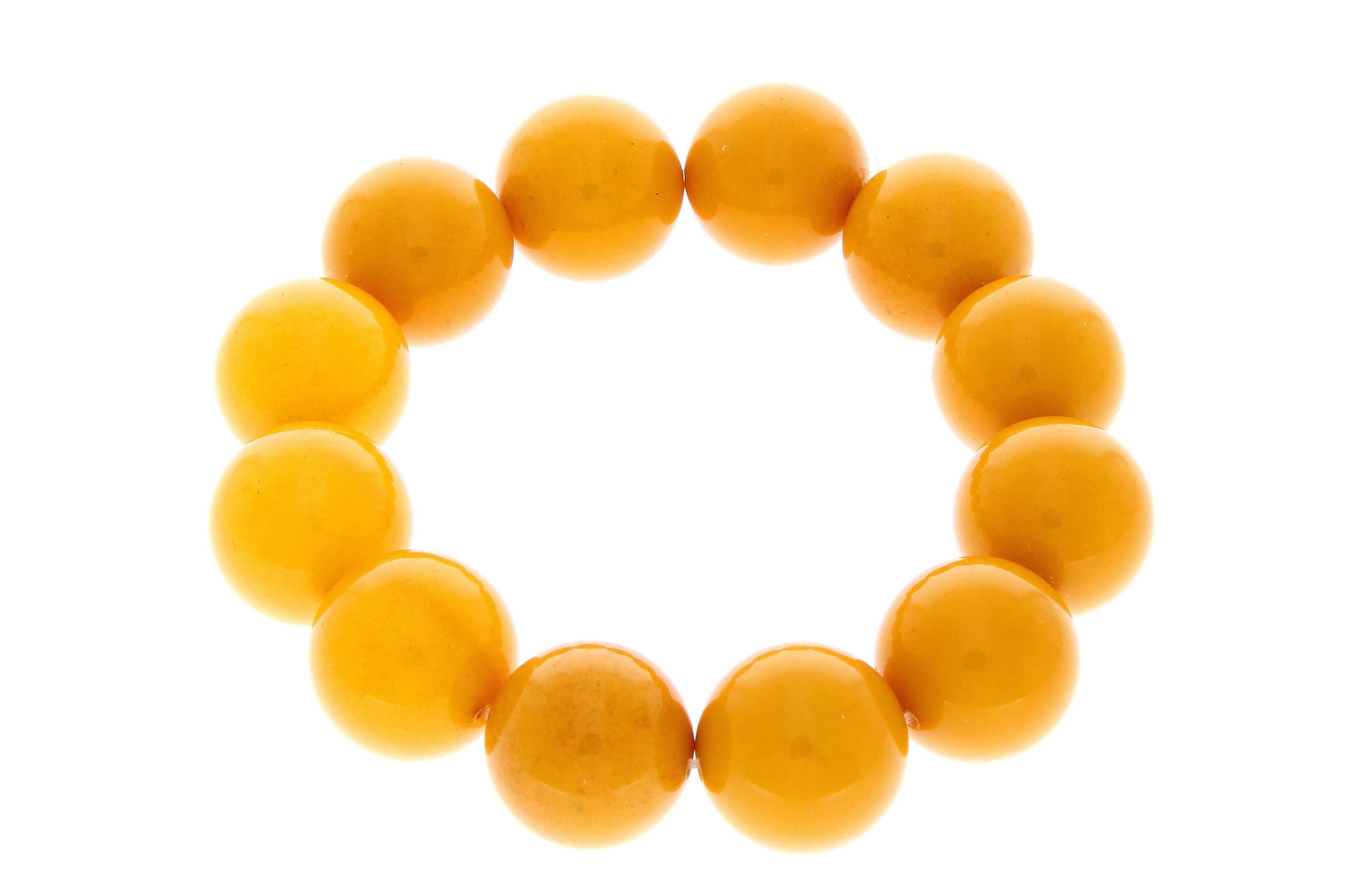 Exclusive perfect ball Genuine Baltic Amber Bracelet - BT0122 - SilverAmberJewellery