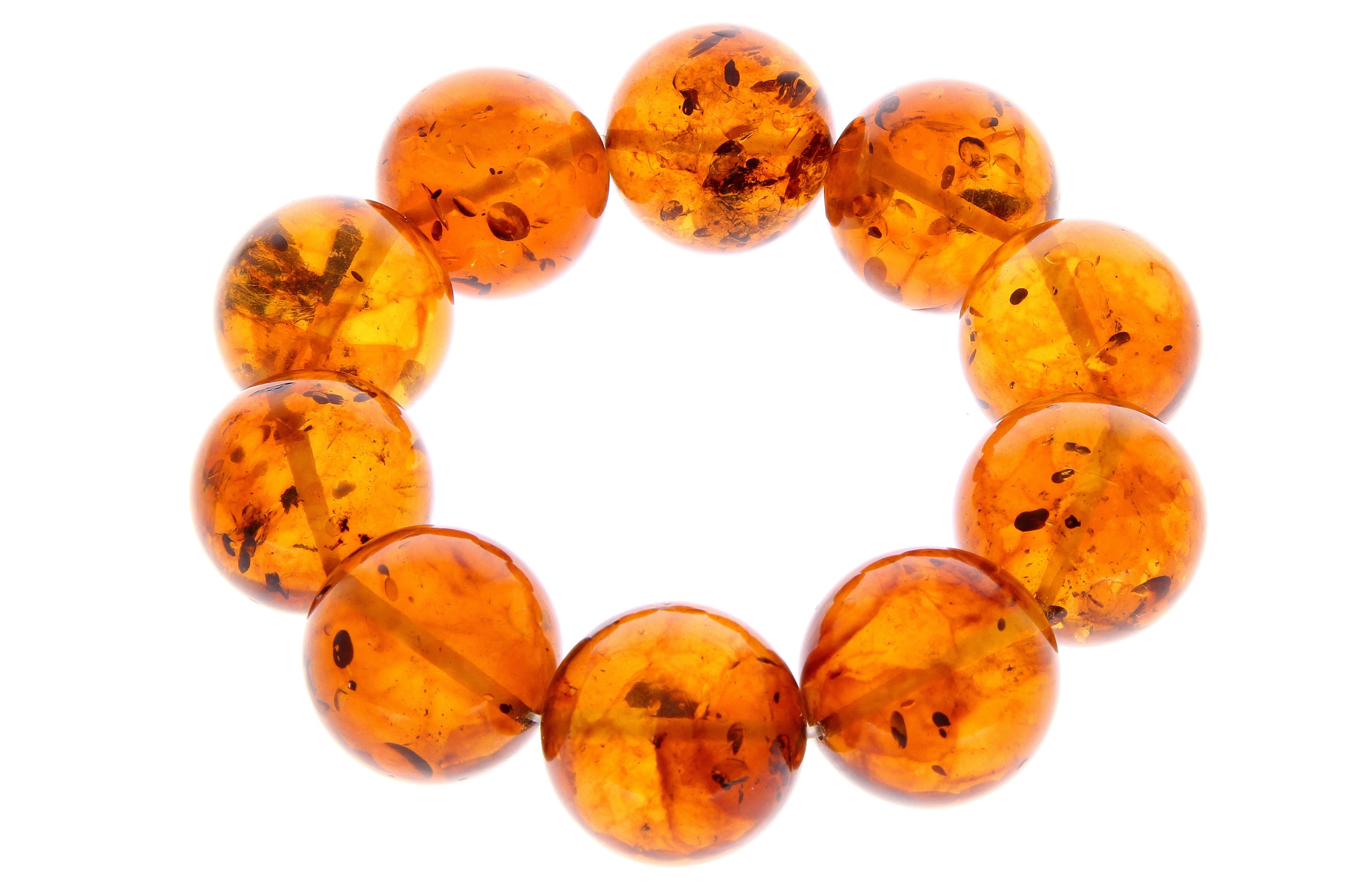 Exclusive perfect ball Genuine Baltic Amber Bracelet - BT0124