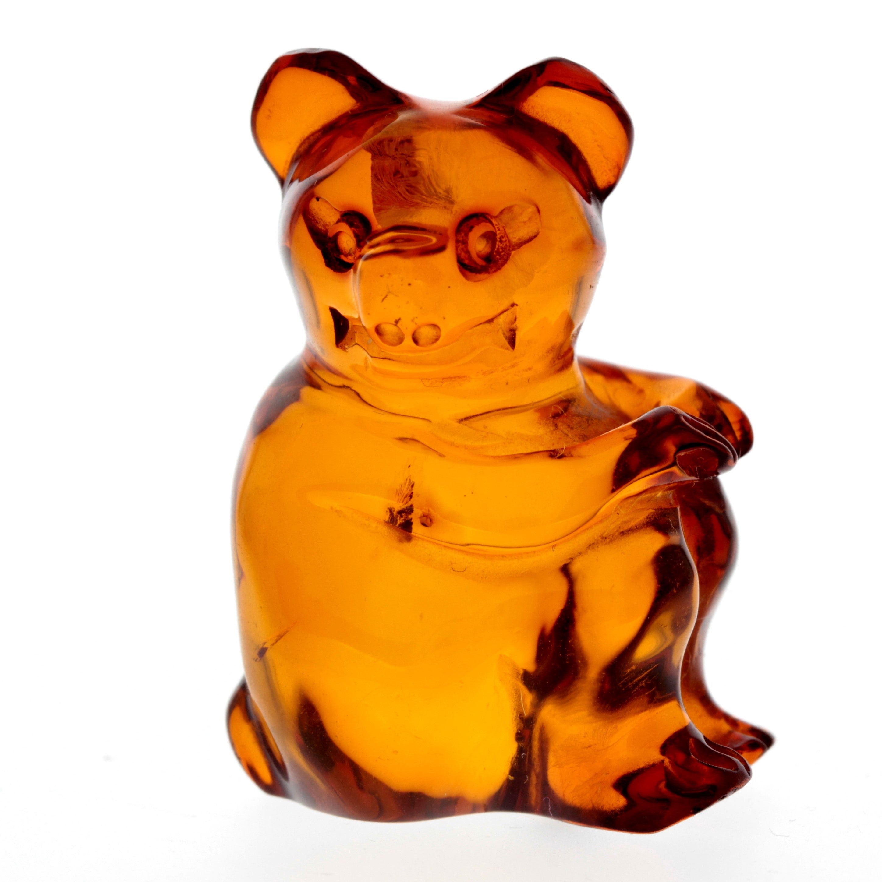 Figurine Superb Quality Handmade Natural Carved Panda made of Genuine Baltic Amber - CRV82