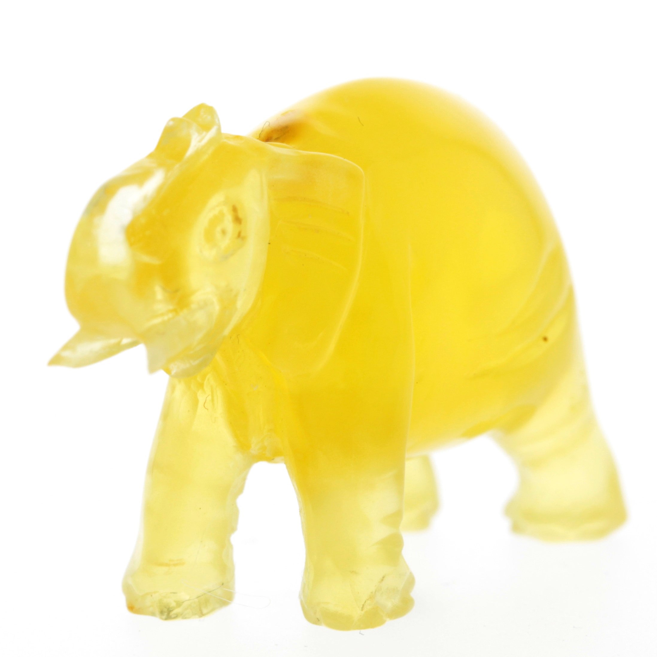 Figurine Superb Quality Handmade Natural Carved Elephant made of Genuine Baltic Amber - CRV94