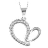 Sterling Silver Heart & Zirconia  Pendant- CZP001