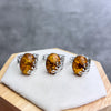 925 Sterling Silver & Genuine Baltic Amber Modern Adjustable Ring - 7602