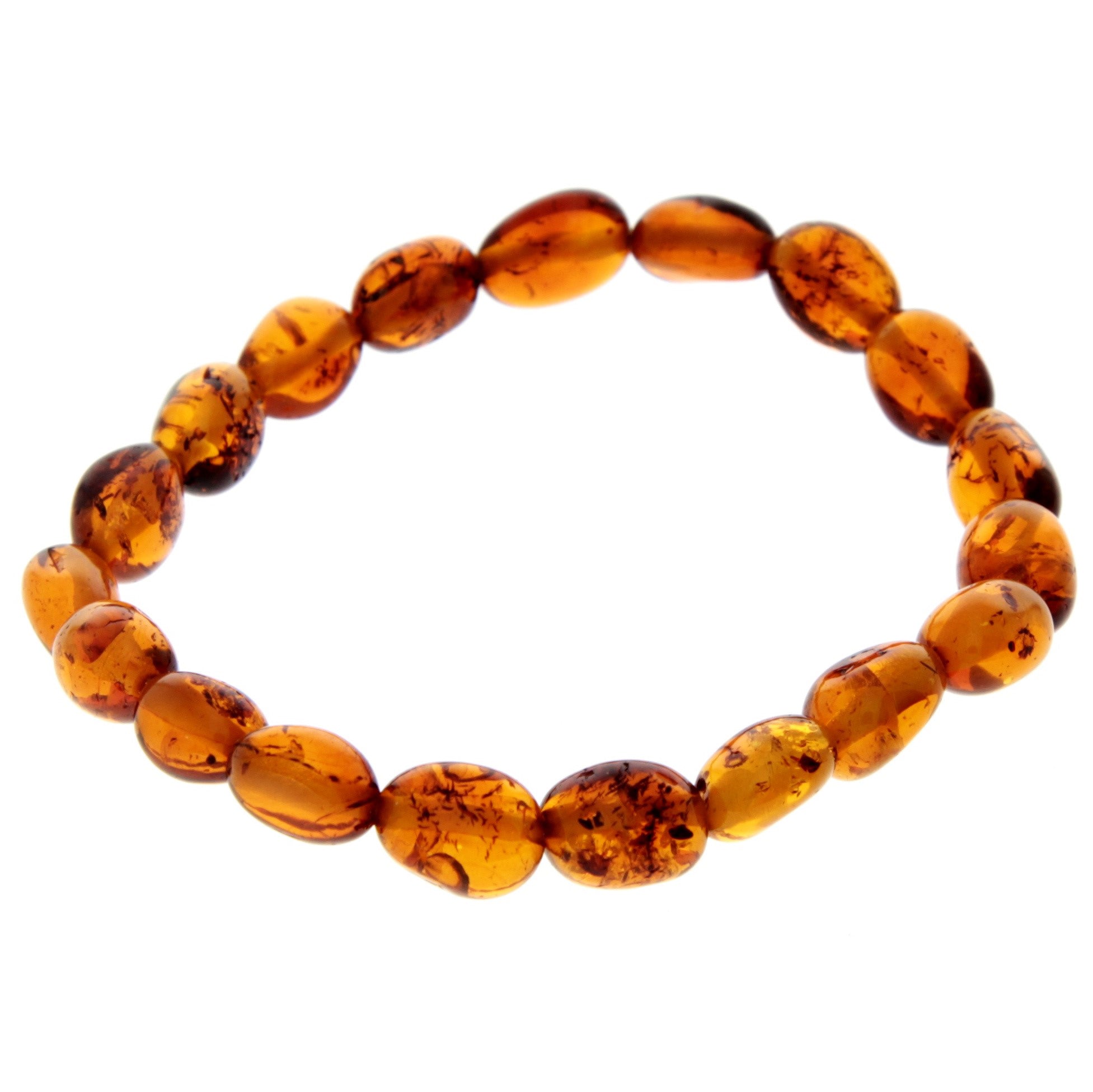 Certified Baltic Amber Bean Beads Bracelet Elasticated - Sizes Child to Adult